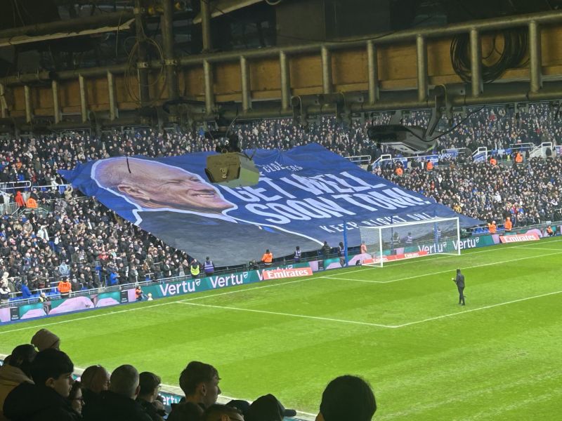 Image for the Tweet beginning: Birmingham City fans display a